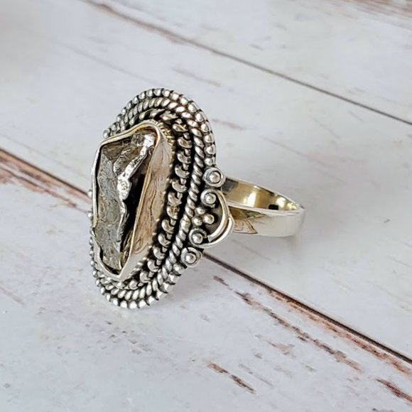 Campo Del Cielo Sterling Meteorite Ring - Picture 3 of 5